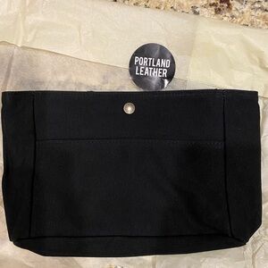 Portland Leather Black Canvas Organizer small